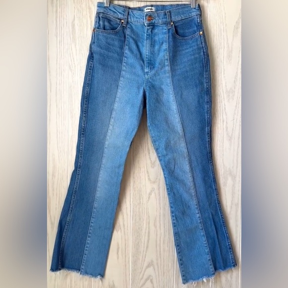 Wrangler Wrock Patchwork Jeans Womens Flared Western Light Earth Wash - 30x28